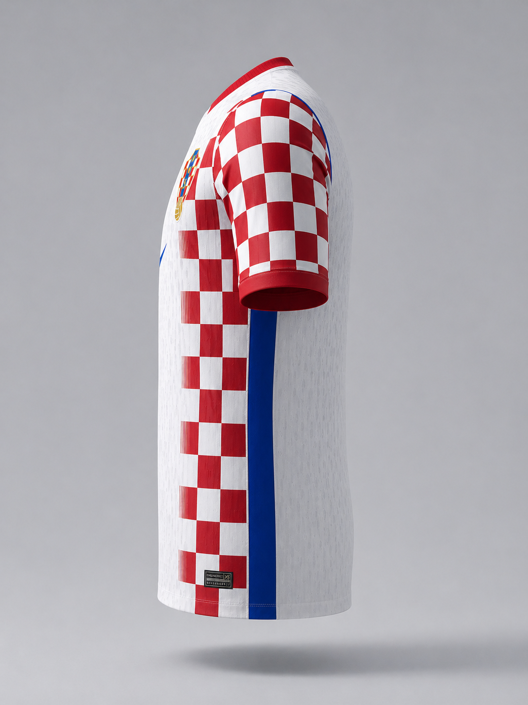 Croatia Style Checkered Soccer Jersey – White/Red