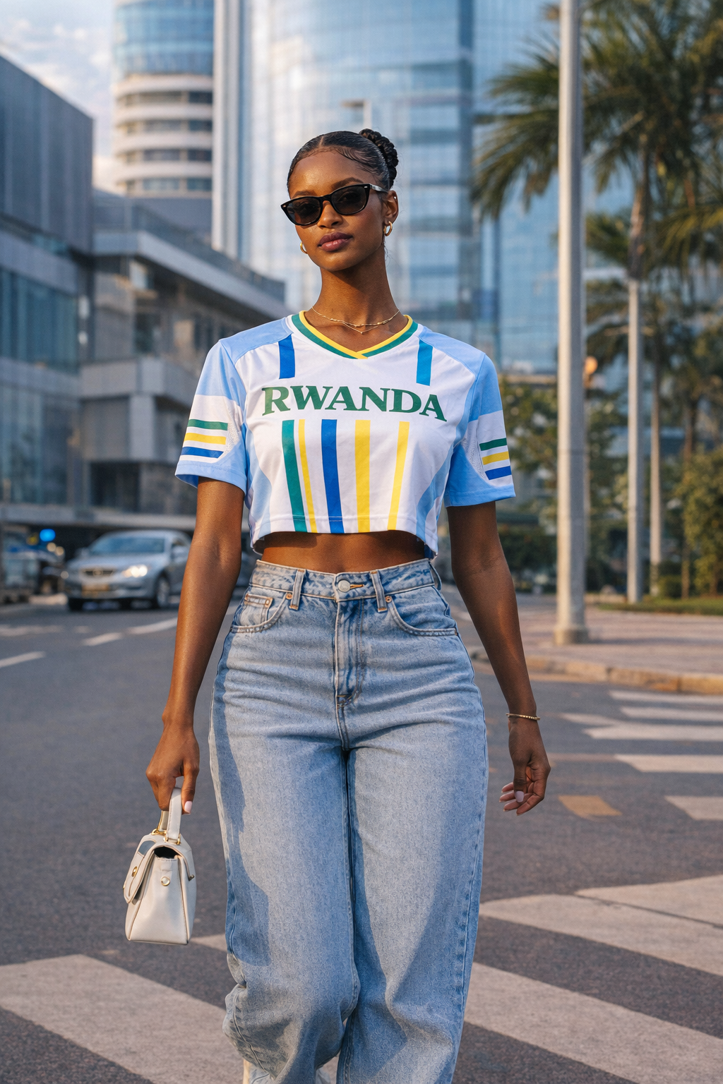 1 CROPTOP AND 1 T-SHIRT ASCENDX RWANDA NATIONAL BUNDLE